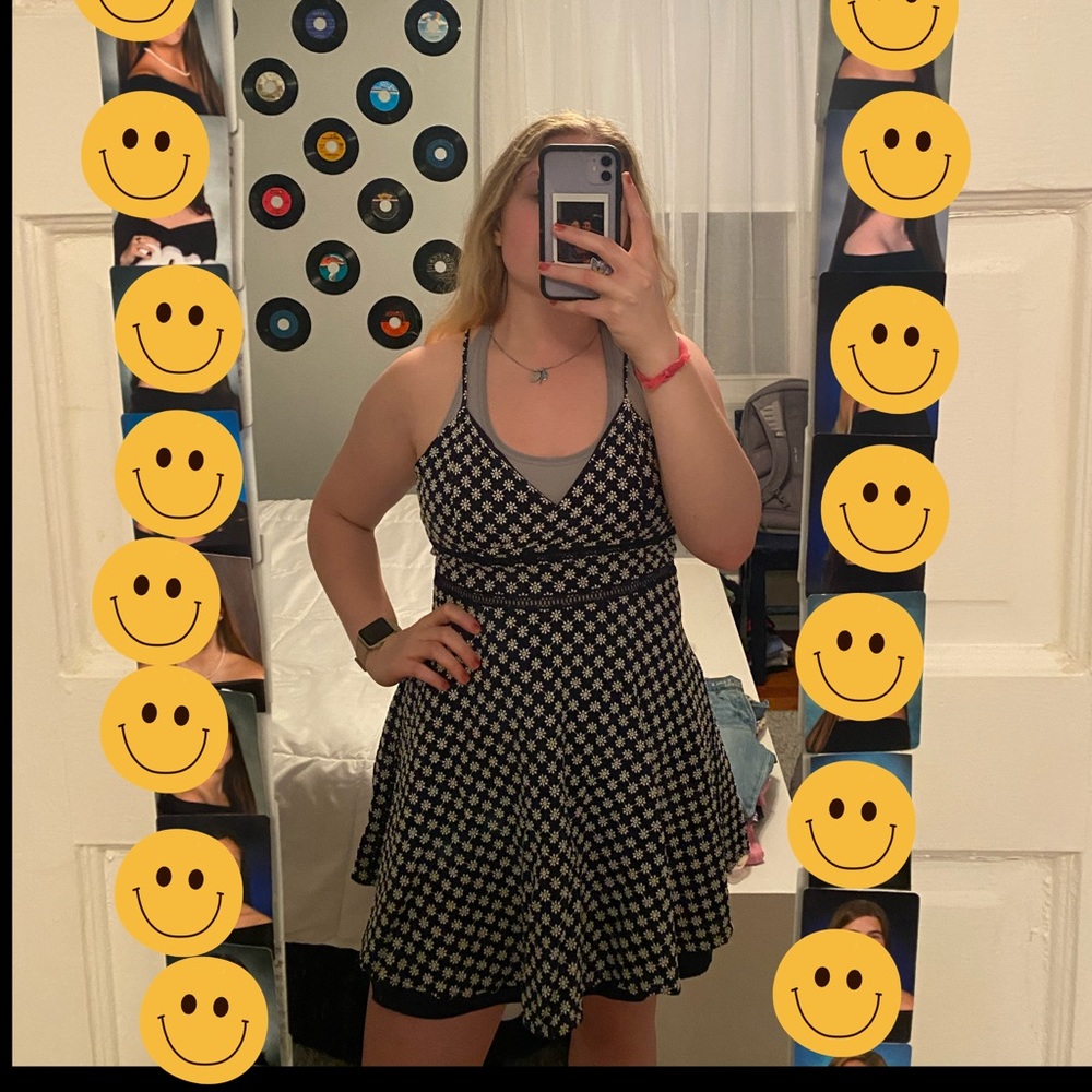 Francesca’s Navy & White A-Line Dress
